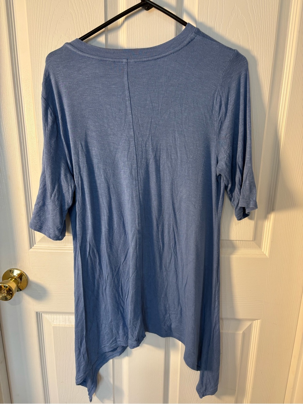 LOGO by Lori Goldstein Dusty Blue V-Neck Tunic - Picture 2 of 6